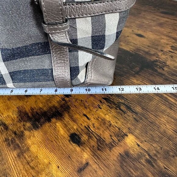 Burberry Canvas Shimmer Check Tote Bag Canvas & Leather - Picture 15 of 16